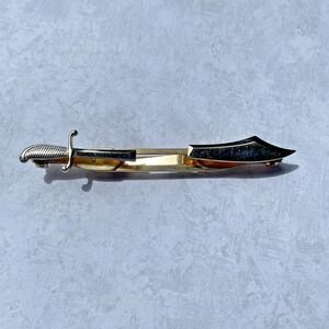 Vintage ANSON Gold Tone Sword Knife TIE CLIP 3 1/2"‎ Pat 2492254
